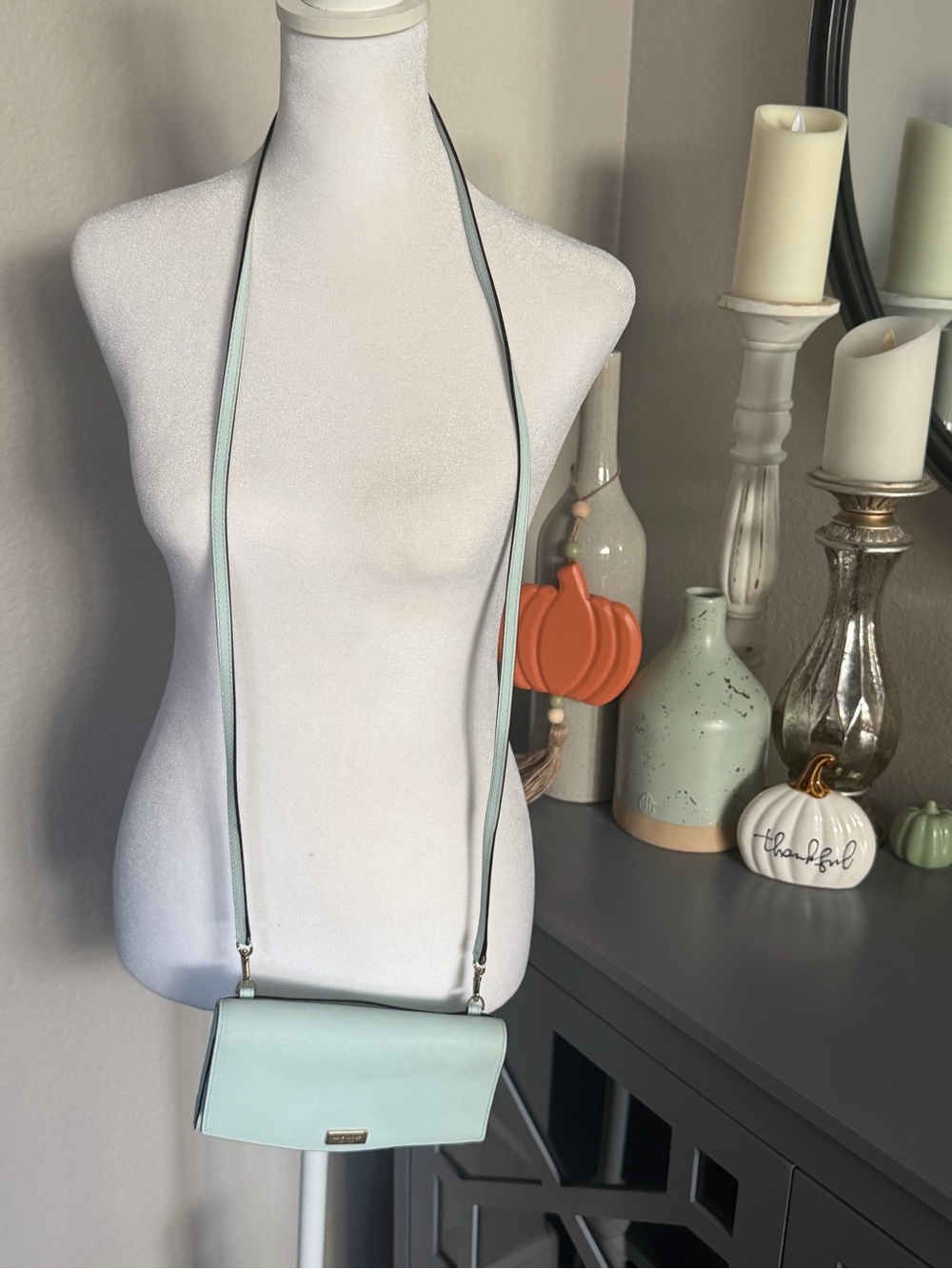 Kate Spade Light Aqua Blue Leather Laurel Way Winni Crossbody Bag